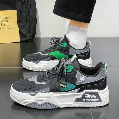 2024 Autumn New Casual Sports Shoes Men's Leather Low-Top Fashion Trend Easiest for Match Running Shoes Men's Skateboard Shoes Suitable for Outdoor Sports