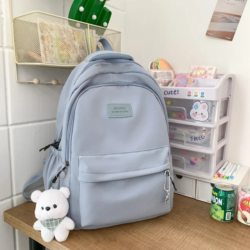 New Female Fashion Men High Capacity Waterproof College Backpack Trendy Women Laptop School Bags Cute Girl Travel Book Bag Cool