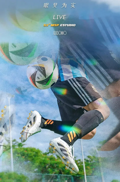 Trendy Colorblock Football Boots Wear Resistant Bottom Anti Slip Firm Studs Outdoor Sports Leisure Training Sneakers
