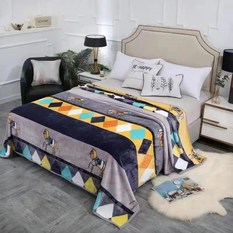 Thickened Velvet Blanket Children Single Double Person Fleece Coral Velvet Blanket Retail Coral Fleece Blanket Velvet Throw B...