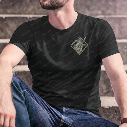 Stand Up or Stand Aside Military Tactical Warrior Skeleton Shirt T-Shirt Gym Military Shirt Graphic T Shirts Cotton Men Clothing