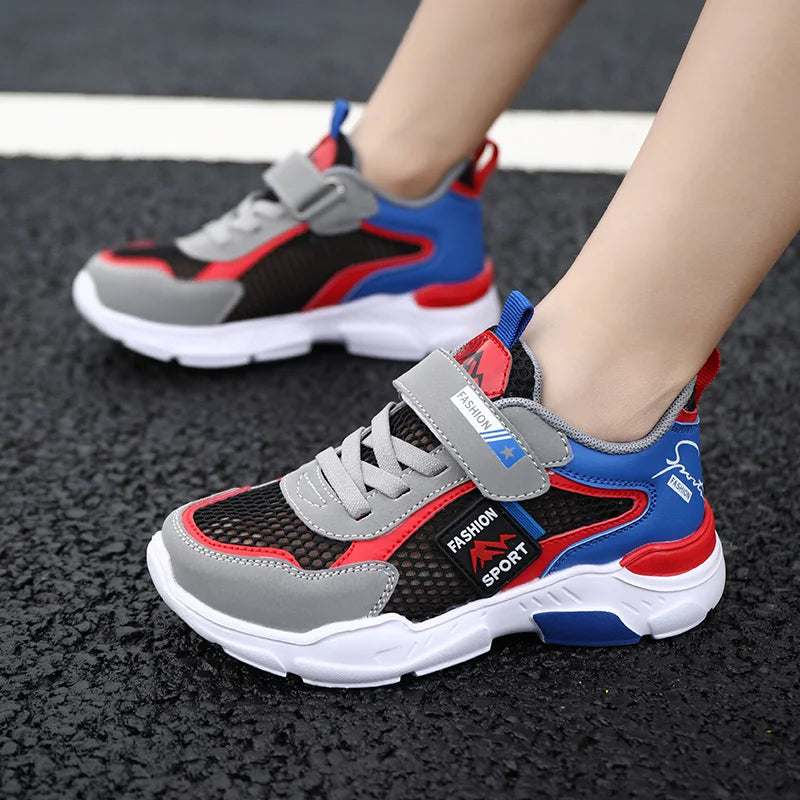 Kids Fashion Mesh Running Shoes Youngsters Teens Casual Walking Students Sneakers Breathable Soft Children Outdoor Sports Tennis