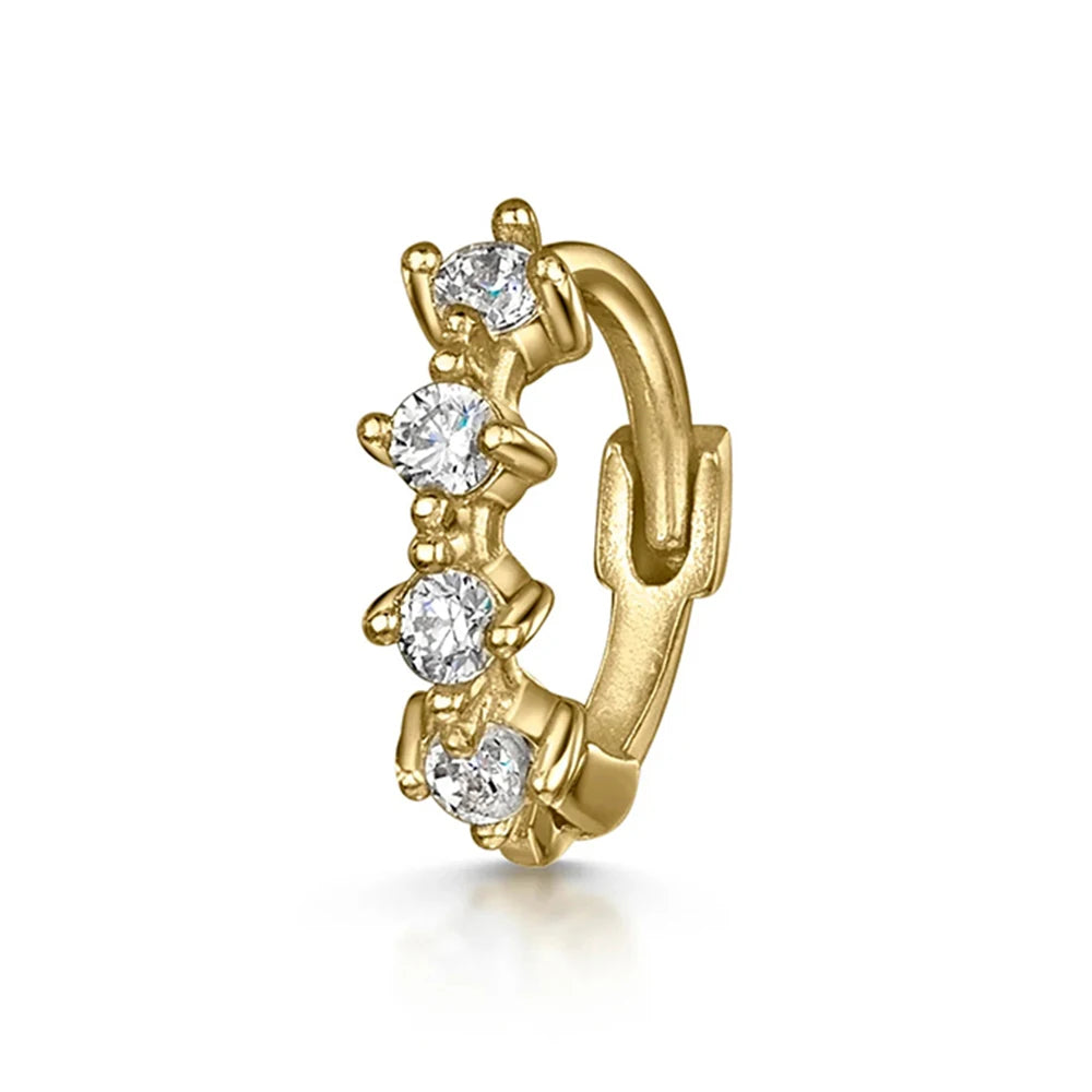 925 Sterling Silver Glossy Hoop Earrings Gold Color Tiny Cartilage Piercing Small Huggie Earring Fine Jewelry Accessories