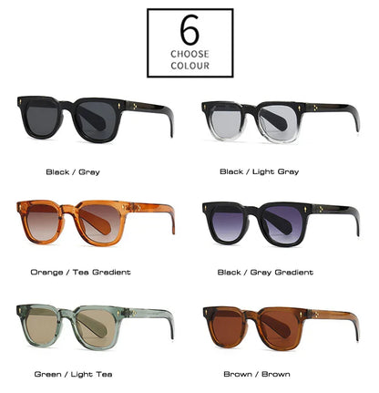 Square Men Rivets Sunglasses Shades UV400 Fashion Women Green Sun Glasses
