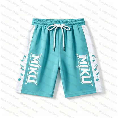 Hatsune M-Mi ku Anime 3D Print T-shirt Shorts Set Men Women t-shirt Short Set Summer Casual Streetwear Kids Cosplay Outfit 2Pcs