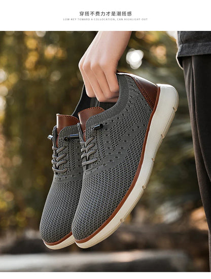 Large Size Comfortable Men's Shoes Light Fashion Casual Sports Shoes Breathable Flying Mesh Top Loafers