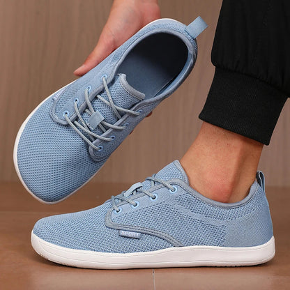 Tênis Esportivo de Malha Exclusivo Flexível de Bico Largo Respirável Minimalista para Caminhada Atividades ao Ar Livre Tênis Masculino Dobrável