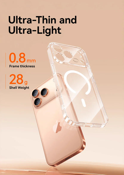 Magnetic Case For iPhone 17 Pro Max Case Anti Yellow Transparent Cover For iPhone 17 Pro Max Wireless Charger Thin Cover