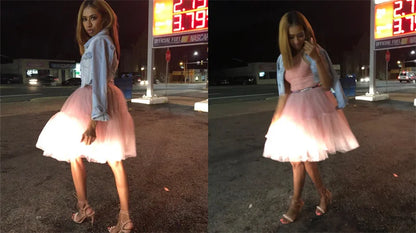 6 Layers Fluffy Ball Gown Women Short Skirts Knee Length Tutu Dress Underskirt Soft Tulle Petticoat for Club Cosplay Marathon