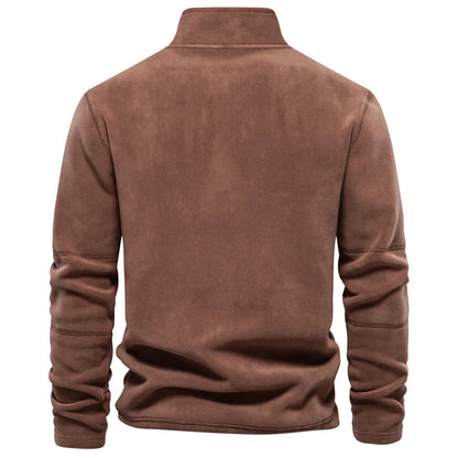 Thicken Warm Fleece Jacket for Men Zipper Neck Pullover Men's Sweatshirt Soft Shell Mens Jacket