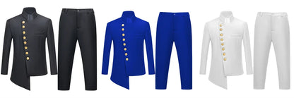 2025 Hot White Suit Set for Children 3T-14, Half Stand Formal Suits Tuxedo Pants Communion Jacket Trousers Party Outfit Kids