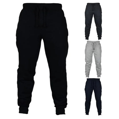 Autumn and winter Men Warm Casual Pants Fitness Sportswear Tracksuit Bottoms    Trousers Black Gyms Jogger Pants