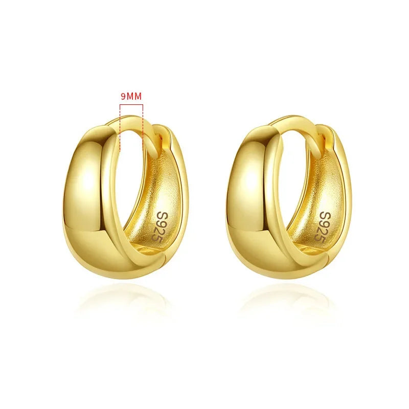 Real 925 Sterling Silve Fashion Inside Diameter 6 7 8 9 10mm Hoop Earrings For Women Men Personality Jewelry DG0132