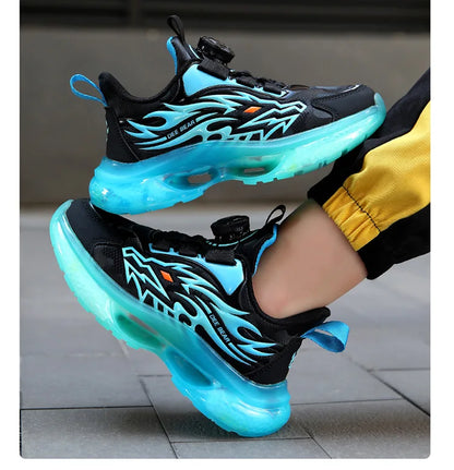 Boys leather lightweight winter sports shoes children's basketball running shoes spring and autumn new rubber soles