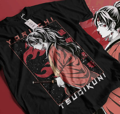 Demon Slayer Yoriichi Tsugikuni anime T Shirt gift Unisex Black Shirt 155