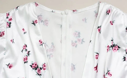 Puff Short Sleeve V Neck Prints Hip Wrap Women Dresses Sexy Club Sheath Fashion Female Bodycon Vestidos Robes Chic Slim