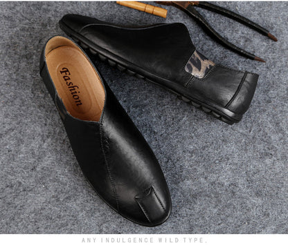 Genuine Leather Men Casual Shoes Luxury Brand Soft Mens Loafers Breathable Moccasins Slip on Lazy Driving Shoes Plus Size 38-47