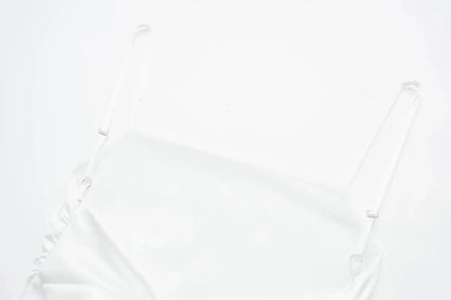 Women Summer Back Bow Solid Satin Backless Sling Crop Top Chic Female Sexy Clothing Streetwear Camis Mujer 2024 Fashion