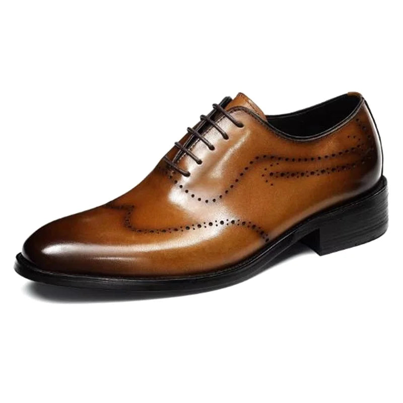 High Quality Cowhide Leather Shoes Men New Style Business Formal Shoes Lace-up Oxford Dress Shoes For Man