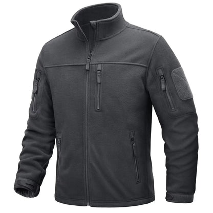 Men's Fleece Jackets Fall Winter Cold Weather Thermal Safari Jackets Windproof Full Zip Jackets Field Work Outwear