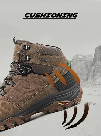 High-Top Men Hiking Boot Winter Outdoor Shoes Lace-Up Non-slip Sports Casual Trekking Boots Man Suede Warm Shoes