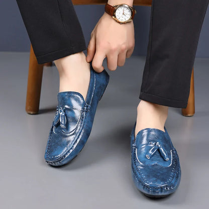 Sapatos Masculinos Loafers Confortáveis Slip-on Mocassins para Dirigir Calçados Masculinos Marca Marrom de Couro Sapatilhas Casuais para Homens