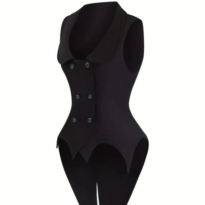 Female Halloween vampire cosplay asymmetrical hem Earl Grey style top jacket