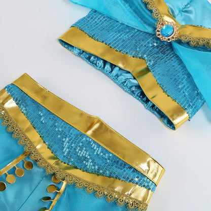 2026 Venice Carnival Rio Canaval Costume Play Jasmine Princess Dress up Girls Birthday Party Fancy Aladdin Role Playing Apparel