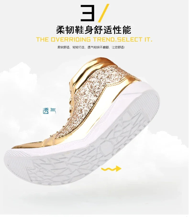 Mens Casual Shoes Non-slip Sports Outsole  Light High-top Men Fashion Boots Wear-resistant Male Sneakers 48