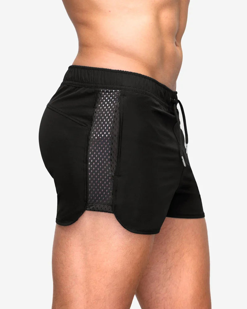 Mens Beach Board Shorts Marathon Pants Elasticity Mesh Breathable Quick Dry Fitness Surfing Sportswear Comfy Loose Home Aro Pant