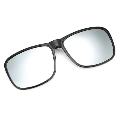 Clip Polarized Sunglasses Square Men Clip On Glasses Flip-up Frames Sunglasses Covers Blue Night Vision Color Lens 2025