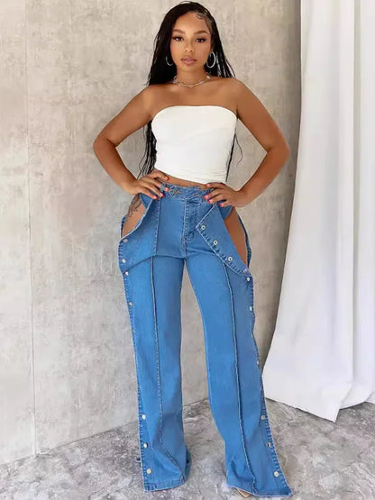 Women Denim Pant Long Pants Slim Fit Tight High Trousers