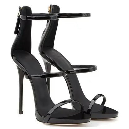 Fashion Women Shoes 2024 New High Heels Women's Slim Heels Summer Sexy Walk Hentian High Line Black High Heel Sandals