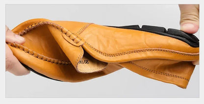 Genuine Leather Men Casual Shoes Luxury Brand Designer Men Loafers Moccasins Breathable Slip on Male Boat Shoes Plus Size 37-47