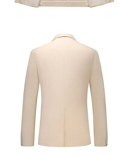 Men's Linen Half Lined 2 Piece Suit Set Lightweight Breathable Blazer & Pants for Spring Summer, Formal Business Wedding