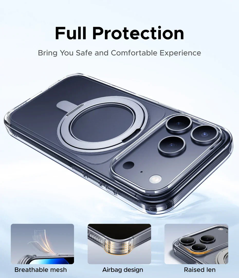 iPhone 17 Pro Max 360° Magnetic Stand Case Cover for iPhone 17pro for Magsafe Rotatable Magnet Kickstand Case