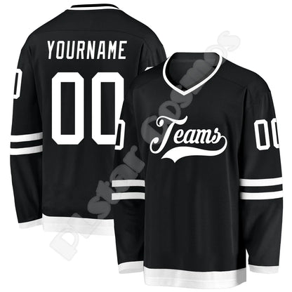 NewFashion Hockey Jersey Custom Name Team Logo Number Colorful Pullover Long Sleeves 3DPrint Harajuku Casual Funny Sweatshirts A