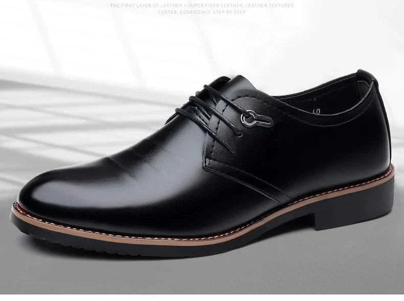 Mens Formal Business Oxford Shoes Classic Leather Dress Shoes for Wedding and Office