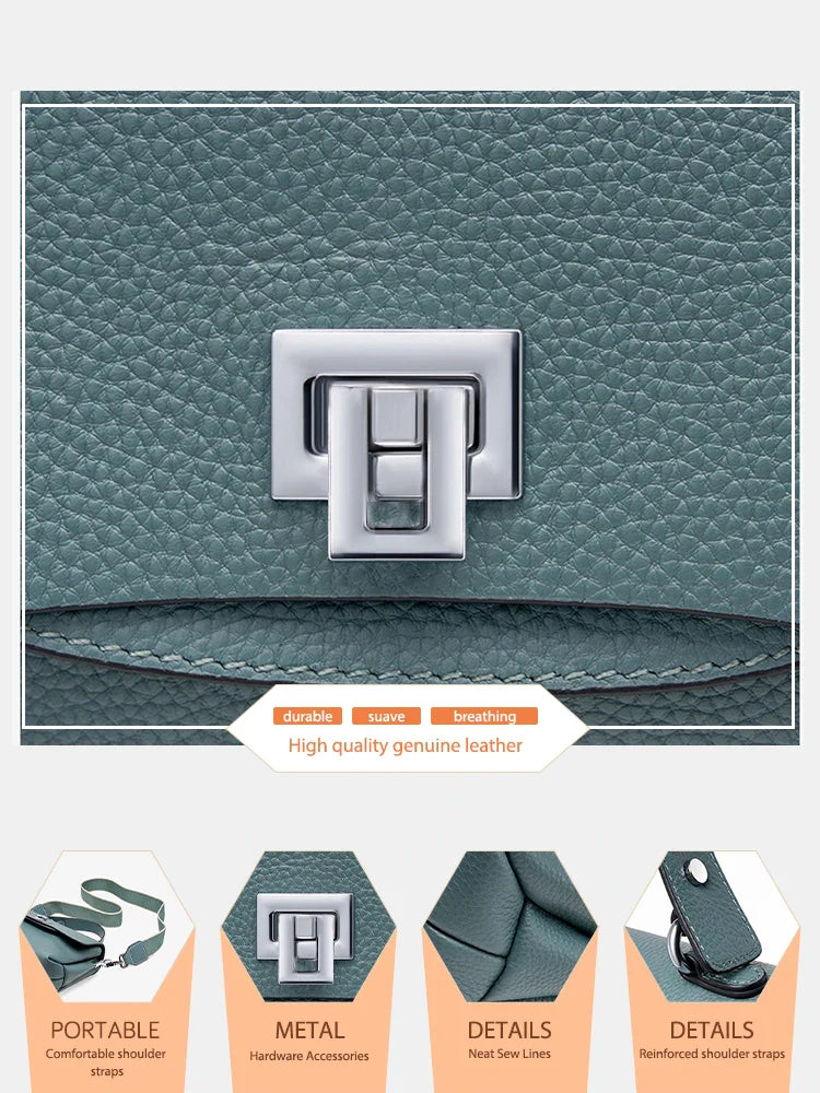 Women Genuine Leather Top-handle Bag Envelope Bags Luxury Designer Shoulder Handbag Ladies Elegant Crossbody For Ladies