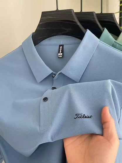 Men's Golf Outdoor Casual Polo Shirt T-Shirt Summer High-End Brand Cool and Breathable Fitness Sports Short Sleeve Top