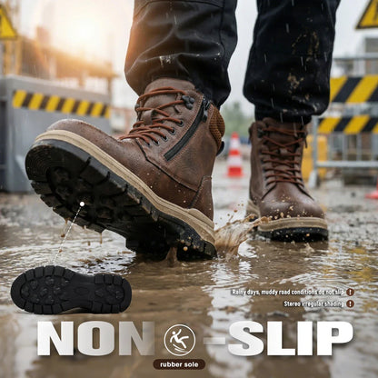 Protection Safety Shoes Men's Anti-smash Anti-puncture Wear Resistance Work Boots Anti-slip Sole Indestructible Safety Shoes