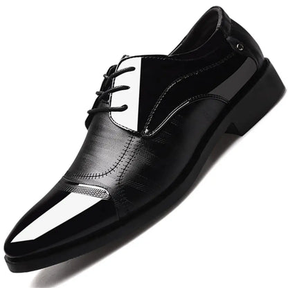 Men's Dress Shoes Formal Suit Tuxedo Lace-Up Oxford Shoe For Business Breathable Casual Shoe For Men