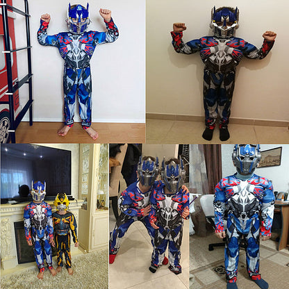 Movie Character Transformer Robot Fantasy Muscle Costume Boys Girls Superhero Movie Character Costume Halloween Cosplay Mask Jum
