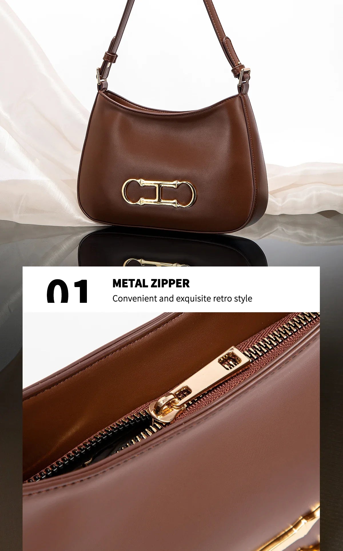 Retro Style Pure Colour Design Fashion Classic Women's Handbag Leisure Simple Match Women's Shoulder Bag