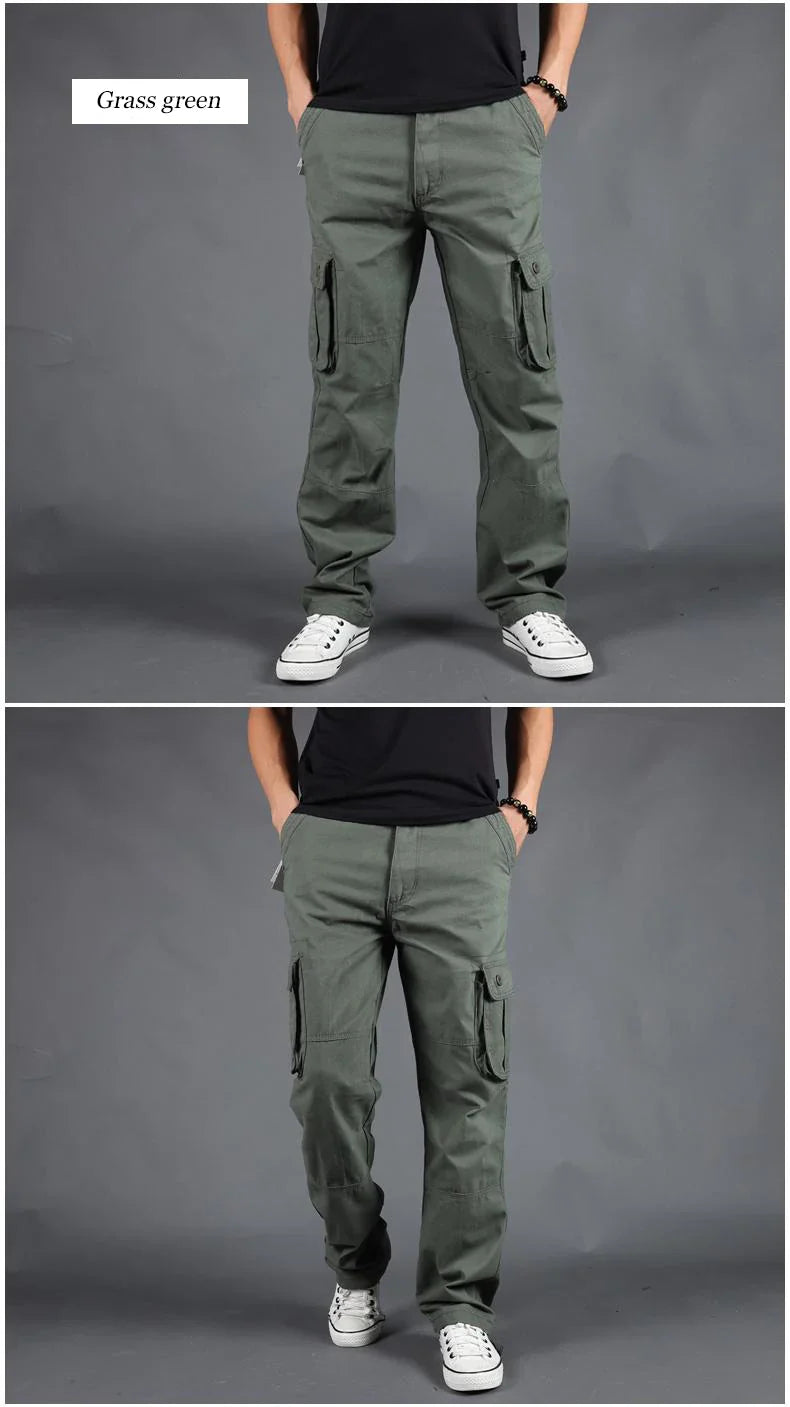 Men's Pants Large Size Multi-pocket Loose Overalls Outdoor Sports Training Jogging Casual Pants Loose And Comfortable
