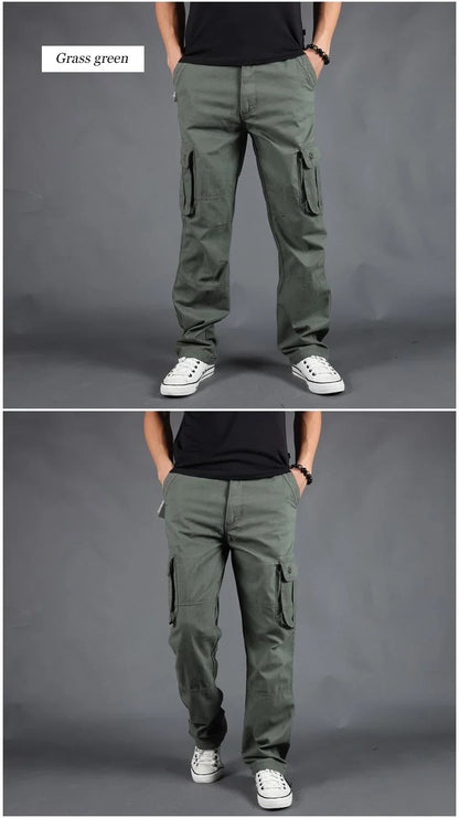 Men's Pants Large Size Multi-pocket Loose Overalls Outdoor Sports Training Jogging Casual Pants Loose And Comfortable