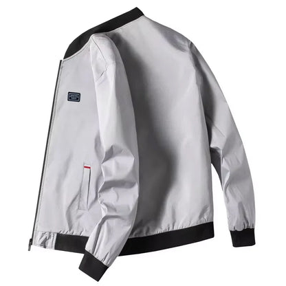 M-4XL Men's Jacket Autumn Thin Long Sleeve Baseball Uniform Windproof Cycling Jacket Solid Zipper Casual Jacket