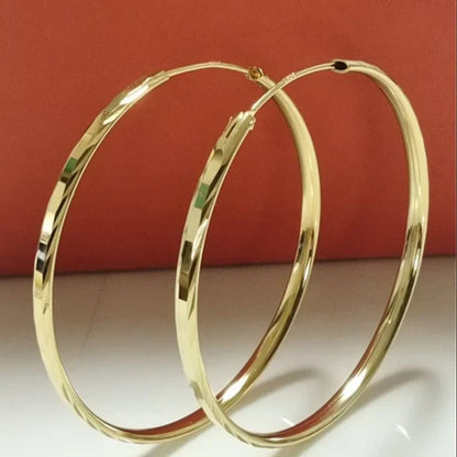 Senlissi - New Fashion 18K Gold Plated Hoop Earrings For Women 925 Sterling Silver Earring Cерьги Kольца Jewelry Girlfriend Gift