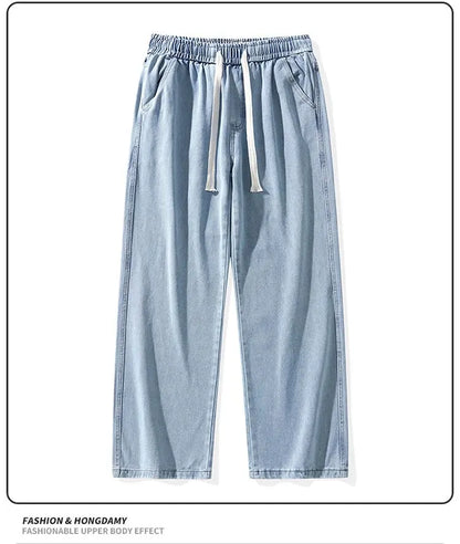 Men's American Style Loose Straight Leg Jeans Vintage Spring Summer New Arrival Drapey Trendy Wide Leg Long Pants