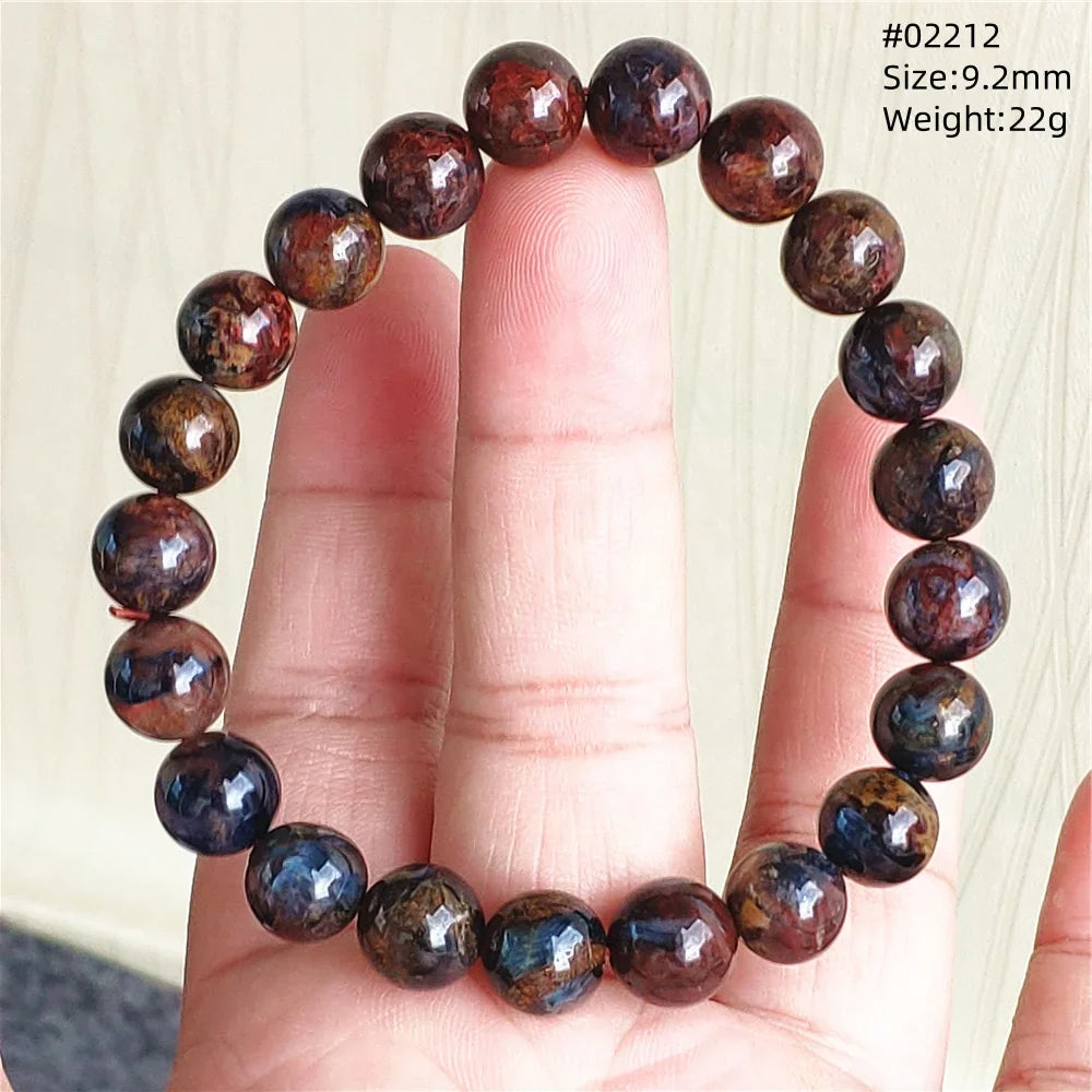 Natural Blue Pietersite Bracelet Women Men Beads Round Beads Chatoyant Cat Eye Fire Pietersite Namibia AAAAAA